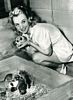 Carole with puppies, Screen Guide July 1941