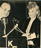 With Don Wilson at the Sullivans premiere, February 21, 1944