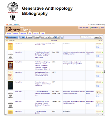 GA Bibliography via LibraryThing